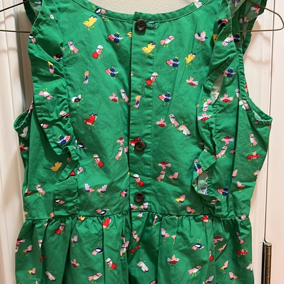 Hanna Anderson girls 14 top green w birds cotton ruffles - Picture 7 of 7